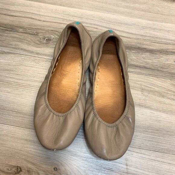 Tieks By Gavrieli Women Size 9 Comfortable Ballet Flats Taupe Leather Shoes - Picture 6 of 10